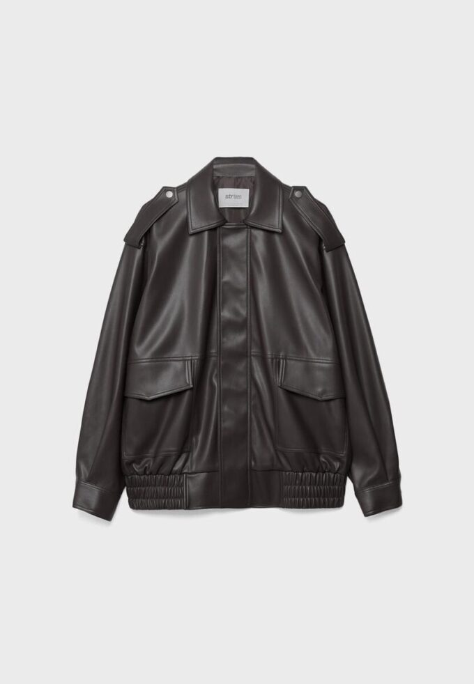 Oversize Leather Effect Biker Jacket Oversize Leather Effect Biker Jacket