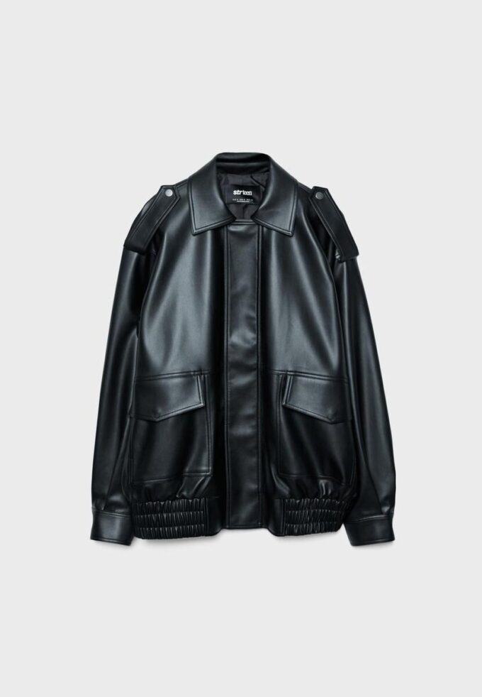Oversize Leather Effect Biker Jacket Oversize Leather Effect Biker Jacket