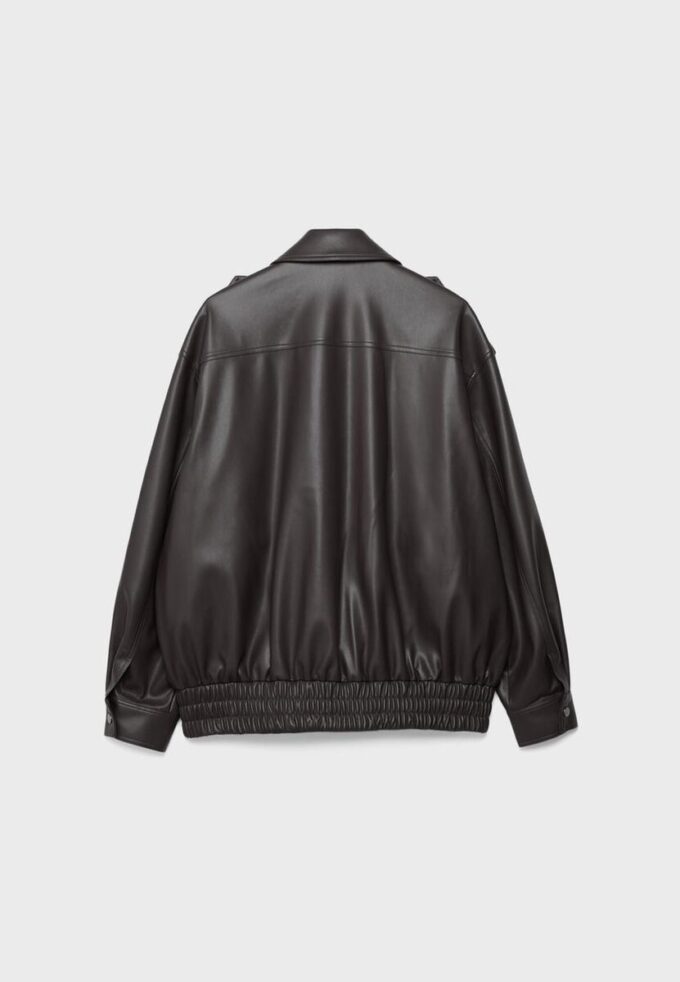 Oversize Leather Effect Biker Jacket Oversize Leather Effect Biker Jacket