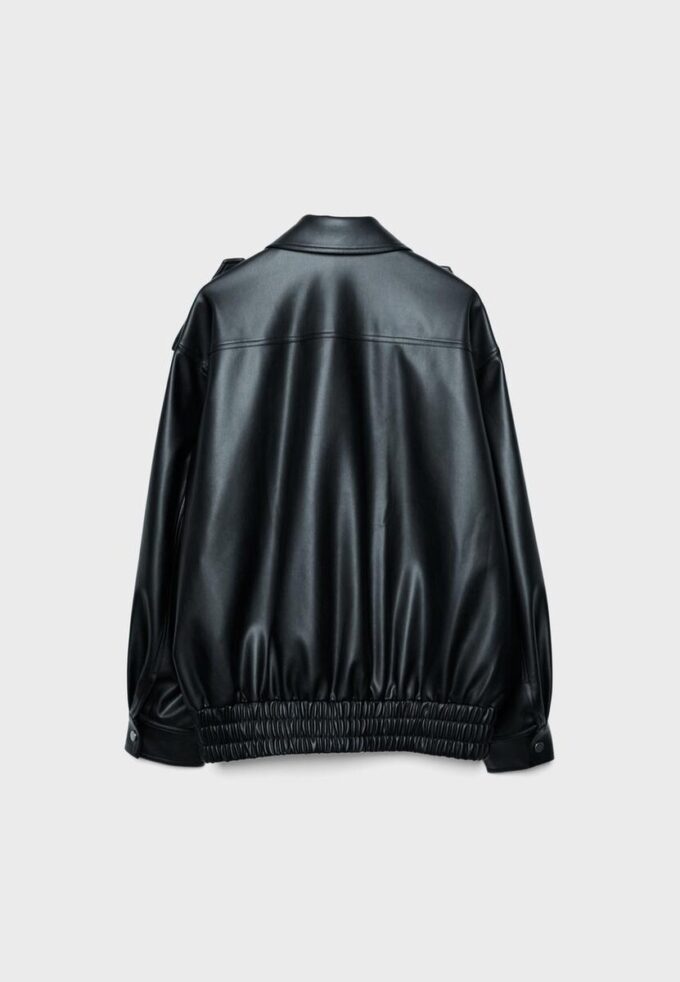 Oversize Leather Effect Biker Jacket Oversize Leather Effect Biker Jacket
