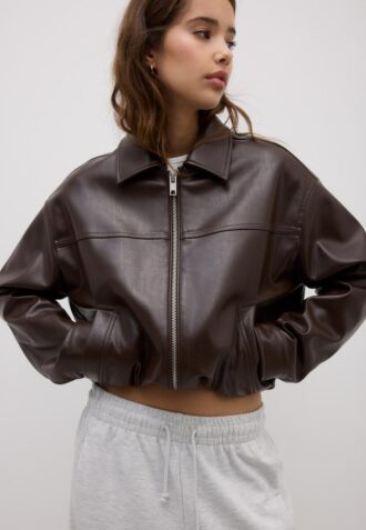 Oversize Leather Effect Jacket