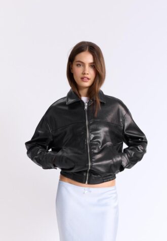 Oversize Leather Effect Jacket