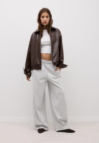 Oversize Leather Effect Jacket