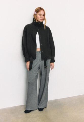 Oversize Soft-Touch Bomber Jacket