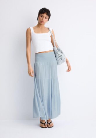 Panelled Skirt with Metallic Thread