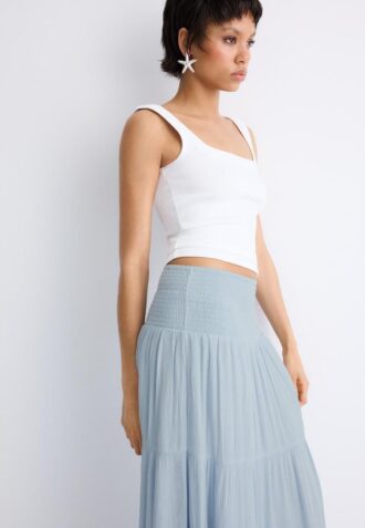 Panelled Skirt with Metallic Thread