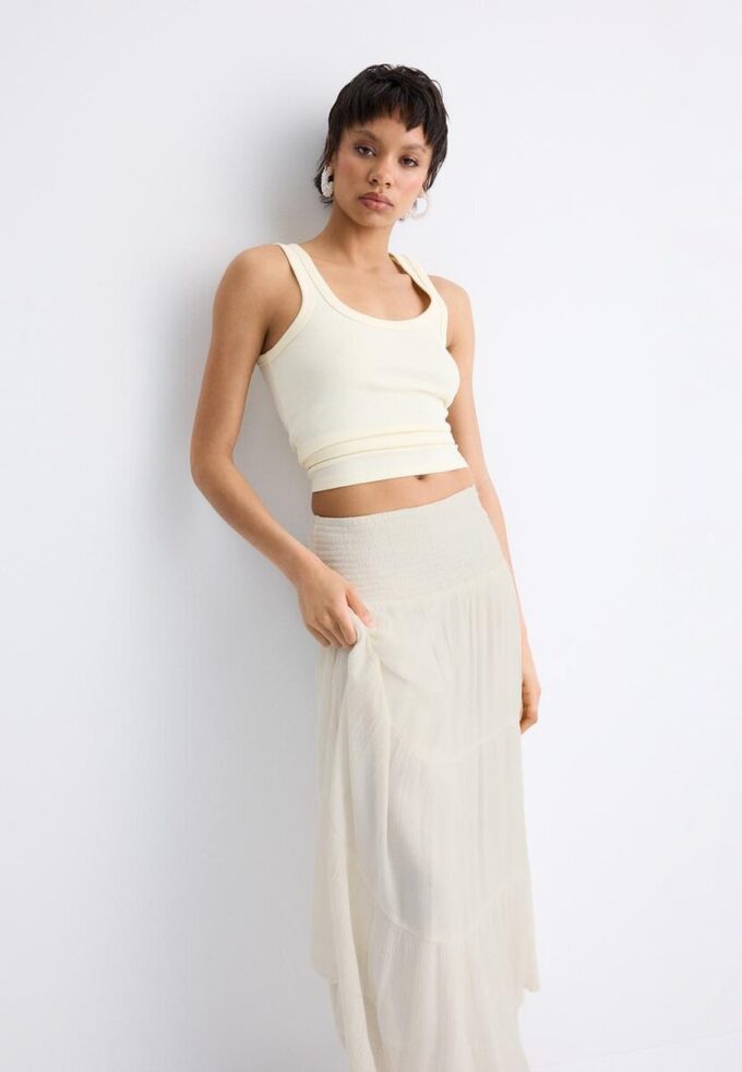 Panelled Skirt with Metallic Thread Panelled Skirt with Metallic Thread