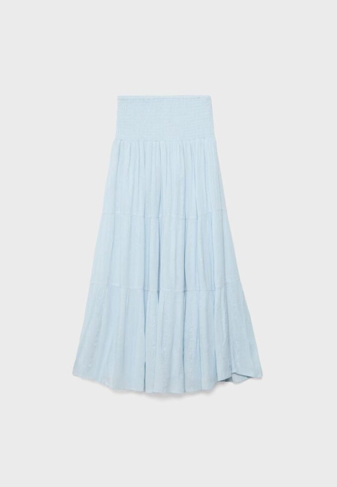 Panelled Skirt with Metallic Thread Panelled Skirt with Metallic Thread