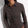 Plain Gathered Shirt Plain Gathered Shirt