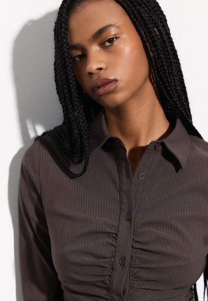 Plain Gathered Shirt Plain Gathered Shirt