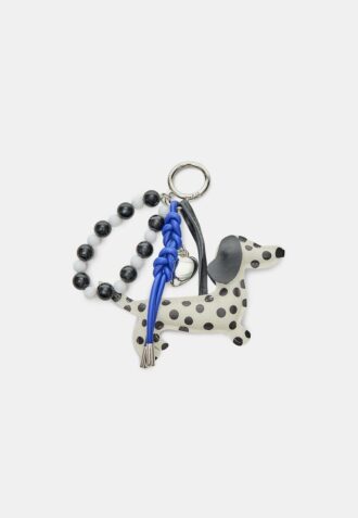 Polka Dot Dog Charm Keyring