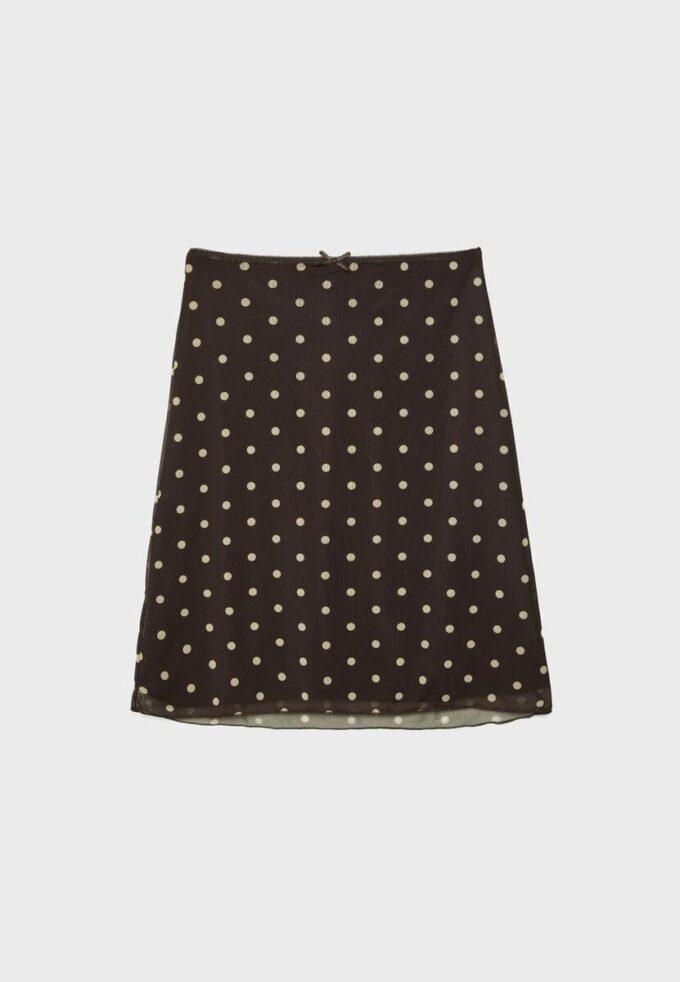 Polka Dot Tulle Midi Skirt