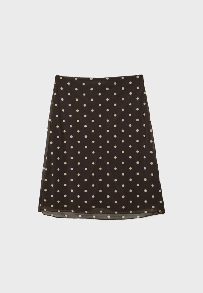 Polka Dot Tulle Midi Skirt