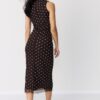 Polka Dot Tulle Sleeveless Midi Dress