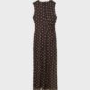 Polka Dot Tulle Sleeveless Midi Dress
