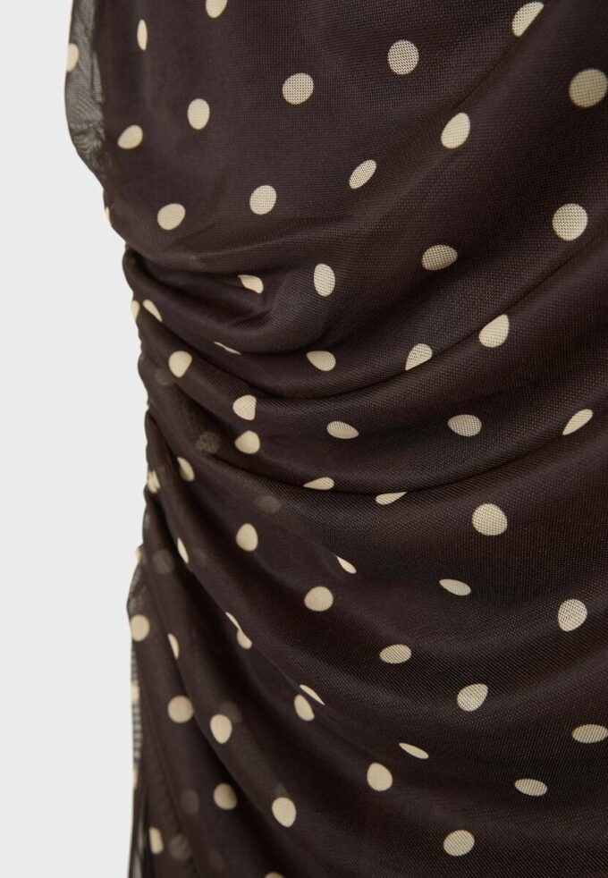 Polka Dot Tulle Sleeveless Midi Dress