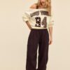 Printed Boat Neck Sweatshirt
