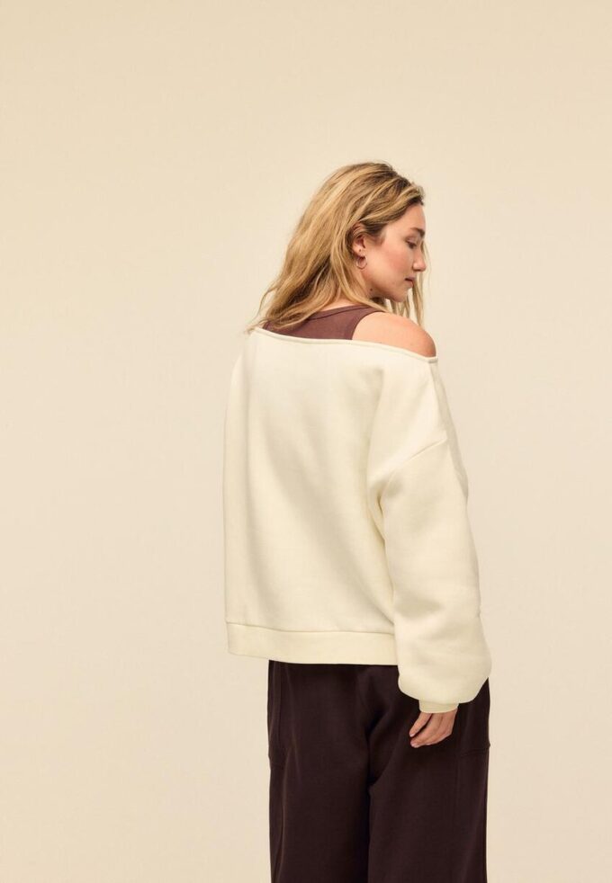Printed Boat Neck Sweatshirt