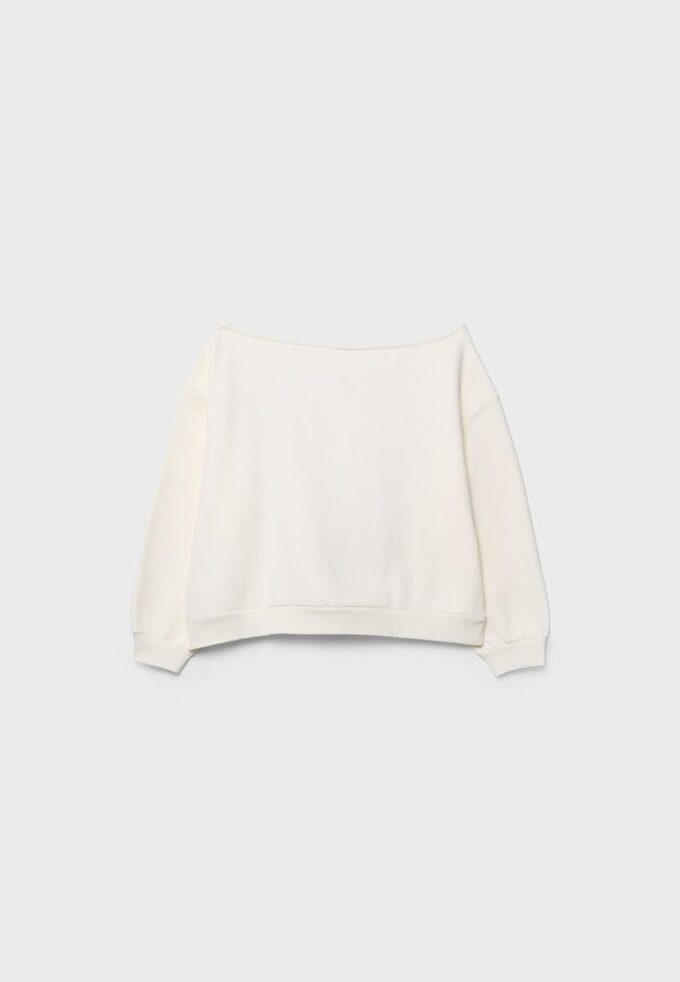 Printed Boat Neck Sweatshirt