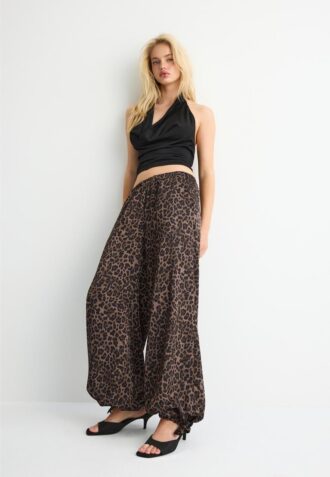 Printed Flowing Satin Trousers