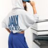 Printed Hooded Bomber Sweatshirt Printed Hooded Bomber Sweatshirt