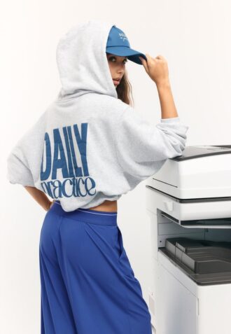 Printed Hooded Bomber Sweatshirt
