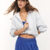 Printed Hooded Bomber Sweatshirt Printed Hooded Bomber Sweatshirt