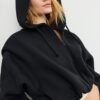 Printed Hooded Bomber Sweatshirt
