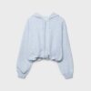 Printed Hooded Bomber Sweatshirt