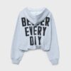 Printed Hooded Bomber Sweatshirt
