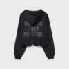 Printed Hooded Bomber Sweatshirt
