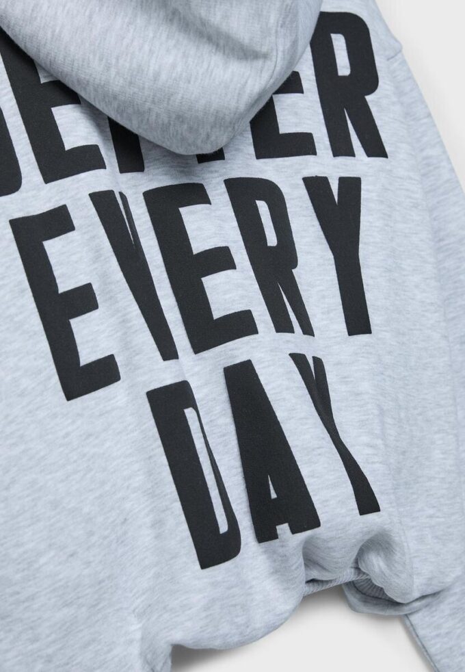 Printed Hooded Bomber Sweatshirt