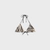 Printed Satin Triangle Bikini Top Printed Satin Triangle Bikini Top