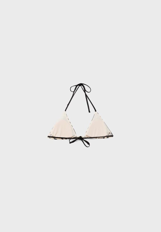 Printed Satin Triangle Bikini Top Printed Satin Triangle Bikini Top