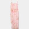 Printed Tulle Midi Dress with Scarf