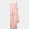 Printed Tulle Midi Dress with Scarf