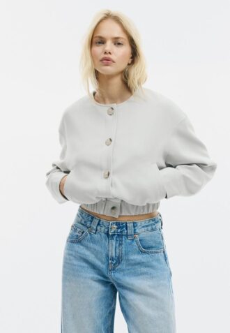 Puff Sleeve Round Neck Jacket