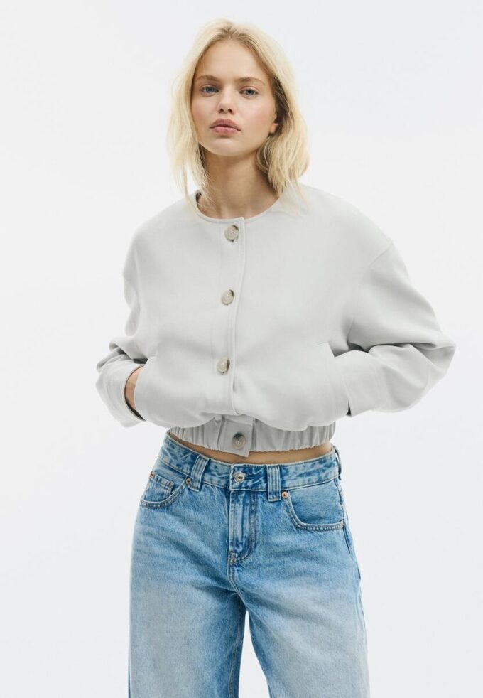 Puff Sleeve Round Neck Jacket Puff Sleeve Round Neck Jacket