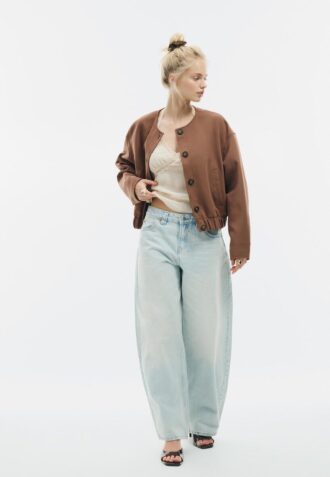 Puff Sleeve Round Neck Jacket