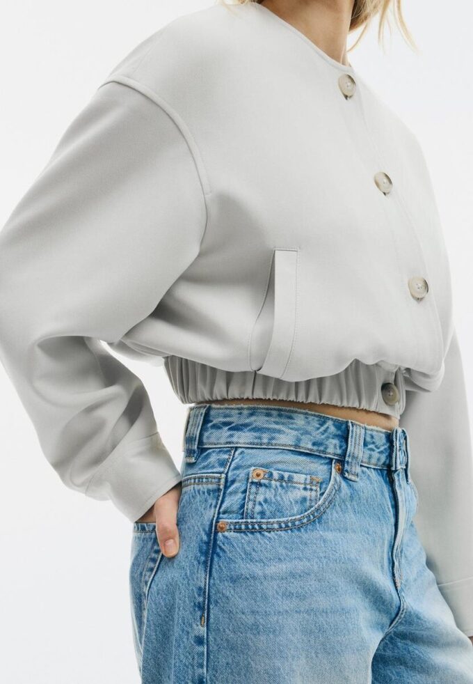 Puff Sleeve Round Neck Jacket Puff Sleeve Round Neck Jacket
