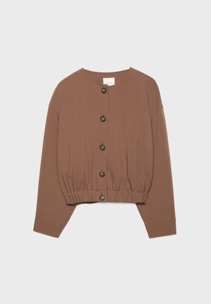 Puff Sleeve Round Neck Jacket Puff Sleeve Round Neck Jacket