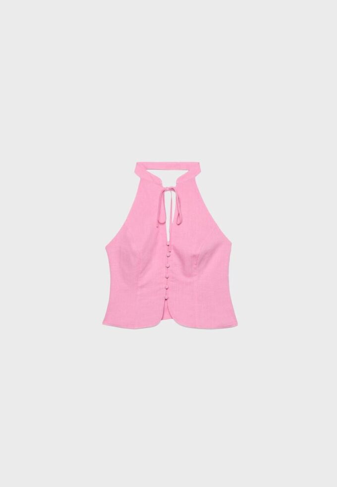 Qipao Halter Button Top