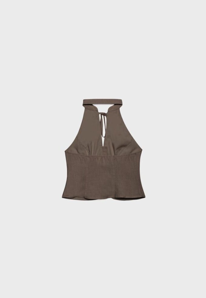 Qipao Halter Button Top Qipao Halter Button Top