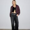 Quilted Leather Effect Bomber Jacket
