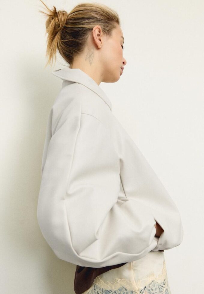 Quilted Leather Effect Bomber Jacket Quilted Leather Effect Bomber Jacket