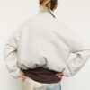 Quilted Leather Effect Bomber Jacket Quilted Leather Effect Bomber Jacket