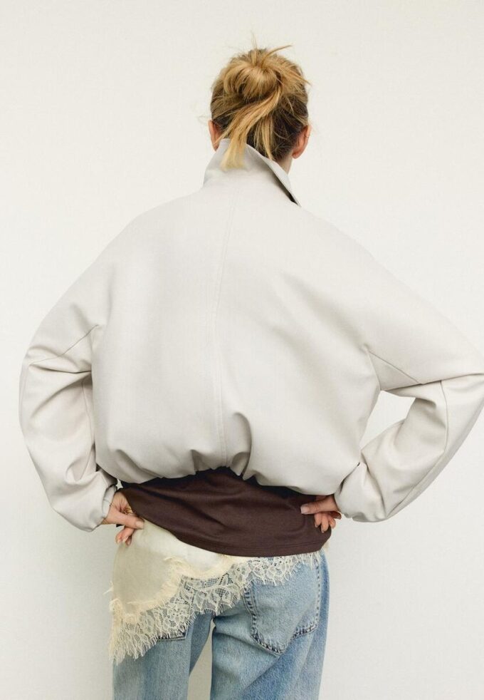 Quilted Leather Effect Bomber Jacket Quilted Leather Effect Bomber Jacket