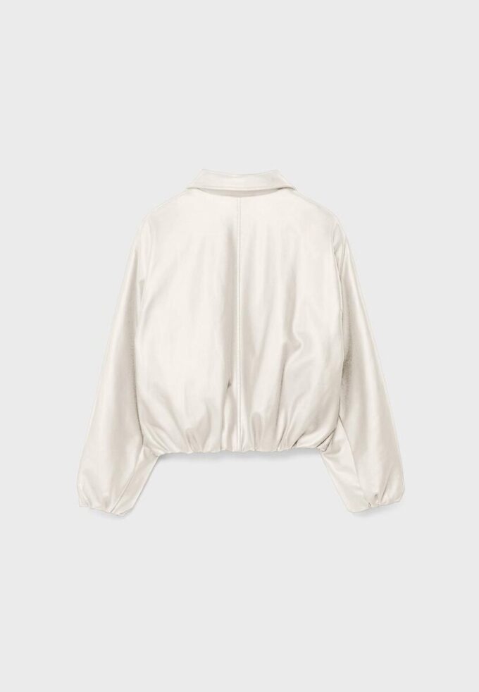 Quilted Leather Effect Bomber Jacket Quilted Leather Effect Bomber Jacket