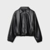 Quilted Leather Effect Bomber Jacket Quilted Leather Effect Bomber Jacket