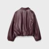 Quilted Leather Effect Bomber Jacket